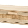 thumbnail image 5 of Pemberly Row Sebille Modern Wood 2-Drawer 1 Open Shelf Console Table with Rattan in Light Brown, 5 of 10