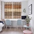 thumbnail image 4 of Farmhouse Beige Brown Kitchen Curtains Window Panels, Vintage Wooden Striped Insulated Window Treatment Curtain, Grommet Curtains for Bedroom/Living Room/Bathroom, 2 Piece 52"Wx63"L, 4 of 8