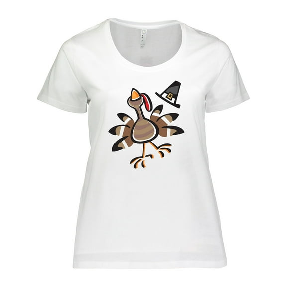 Inktastic Happy Thanksgiving Turkey Women's Plus Size T-Shirt