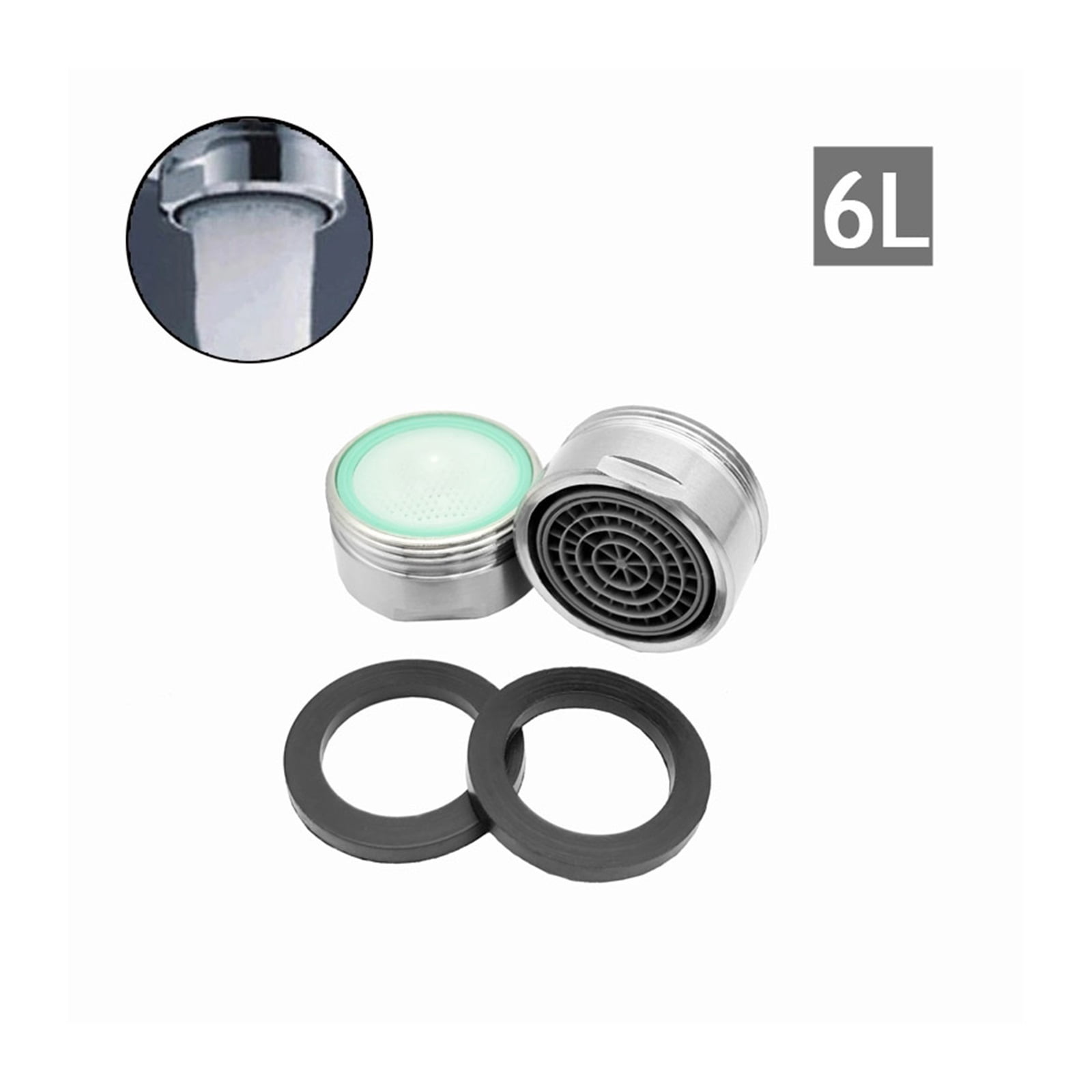 2 PCS Water Saving Kitchen Sink Faucet Aerator Stainless Steel Shell M24 Male Thread 2L 3L 4L Tap Kitchen Accessories Fitting For Kitchen Bathroom ,Water Saving
