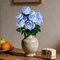 thumbnail image 4 of Artificial Flowers,Simulation 9 Head Rose Artificial Bouquet Satin Flower Plastic Flower High End Living Room Decor Wedding Art, 4 of 9