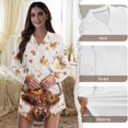 thumbnail image 5 of Yuyamidu Highland Cow Nightgowns for Women Maple Leaves Long Sleeve Button Down Pajama Dress Thanksgiving Night Gowns Sleep Shirts Size XL Fall V-Neck Lounge Sleepwear, 5 of 6