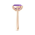 thumbnail image 3 of ANGARA Natural 3.1 Ct. Amethyst with Diamond Side Stones Ring in 14K Rose Gold for Women (Ring Size: 8.5), 3 of 9