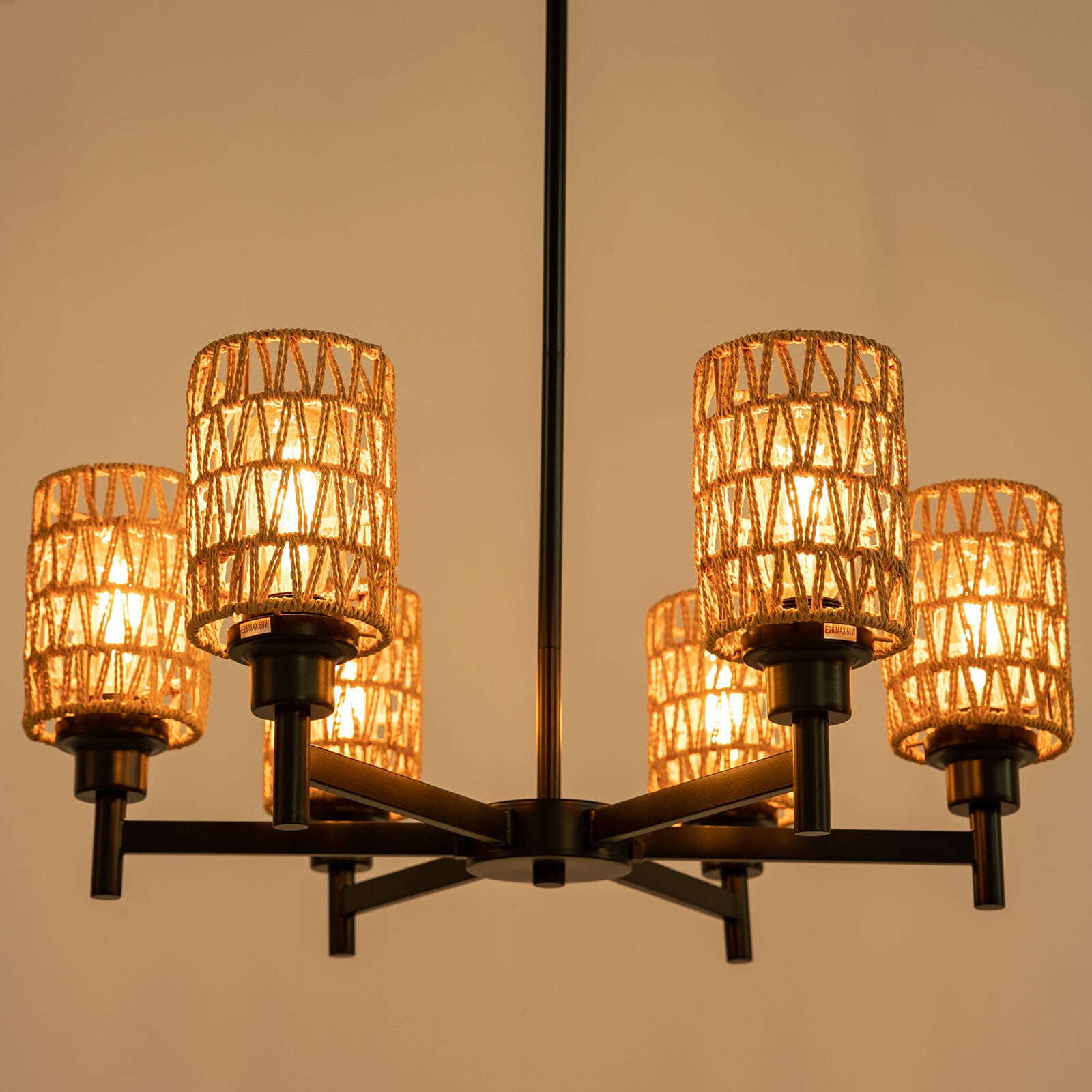 6 Head Modern Dimmable Ceiling Light LED Pendant Lamp Fixtures Chandelier