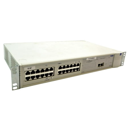 3C16950 3C16970 3 COM Super Stack II 1100 24-PORT Managed Switch W/BASE-FX Card Network Switches & Management - Used Very