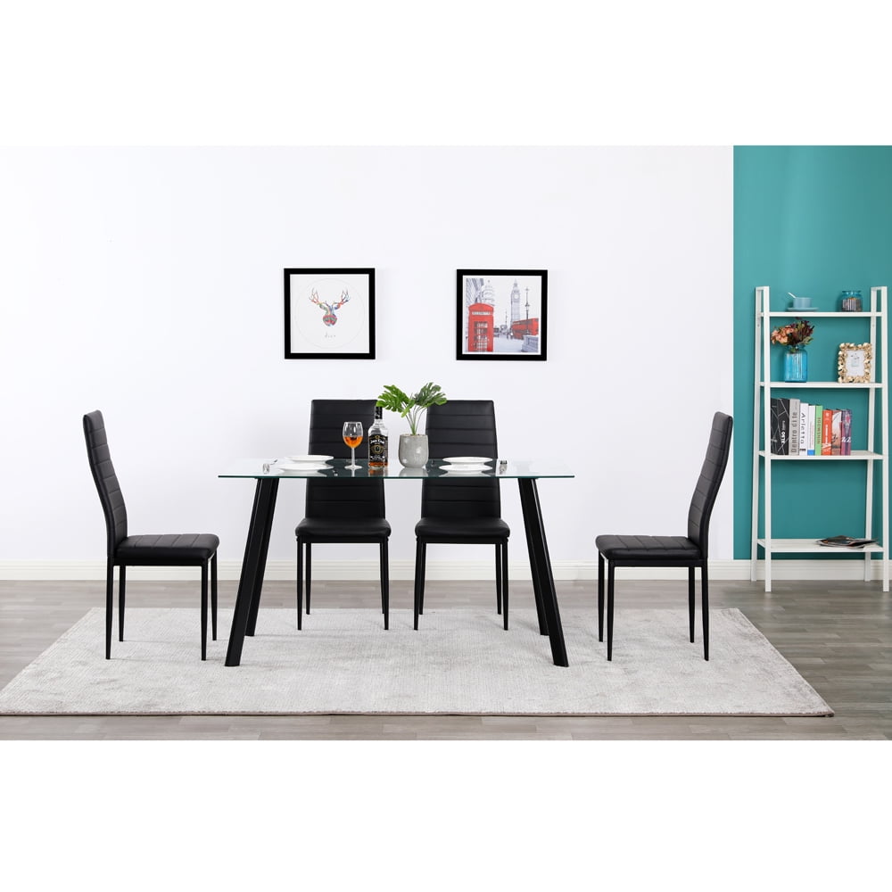 Kepooman 5Pcs Dining Table Set, Perfect for Bar/Kitchen/Breakfast Nook/Dining Room Kepooman 5Pcs Dining Table Set, Perfect for Bar/Kitchen/Breakfast Nook/Dining Room