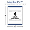 thumbnail image 6 of Avery Matte White Rectangle Labels, 2" x 7", 400 Labels, 6 of 8