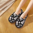 thumbnail image 6 of Sigee black white Skull bone for Cozy Furry Slippers Super Soft Indoor and Outdoor Use, Non-Slip Sole Slip On House Slippers-Medium, 6 of 8
