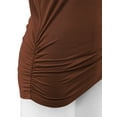thumbnail image 3 of Made by Johnny Women's Boat Neck 3/4 Sleeve Draped Dolman Top with Side Shirring Premium Shirt S RUST, 3 of 6