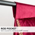 thumbnail image 4 of VOGOL Burgundy Swag Valances for Kitchen Window, Luxury Velvet Waterfall Valance with Bead Tassels, Light Filtering Decorative Curtains for Nursery, 138" x 43", 1 Panel, 4 of 7