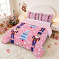 thumbnail image 3 of Manfei Nutcracker Queen Comforter Set Christmas Comforter Sets Queen, Black Gold 3-Pieces 1 Comforter and 2 Pillowcases, Pink Reversible, 3 of 6