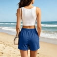 thumbnail image 6 of Gamivast Shorts for Women Elastic Waist Soft Stretch Lightweight Shorts with Patch Pockets Relaxed Fit Gym Workout Lounge Travel Summer Bottoms Navy L, 6 of 8