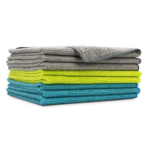 AIDEA Microfiber Cleaning Cloths Streak Free Wash Cloth for House Cleaning Cloth Drying Towel 12in.x 12in. Window Lint Free Kitchen Gifts-50PK All-Purpose Softer Highly Absorbent Car 