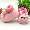 thumbnail image 4 of Baby Girl Boy Warm Crib Shoes Newborn Soft Sole Cartoon Booties First Walkers, Pink, 4 of 7