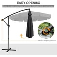 thumbnail image 4 of Outsunny 11FT Offset Hanging Patio Umbrella for Backyard, Black, 4 of 10