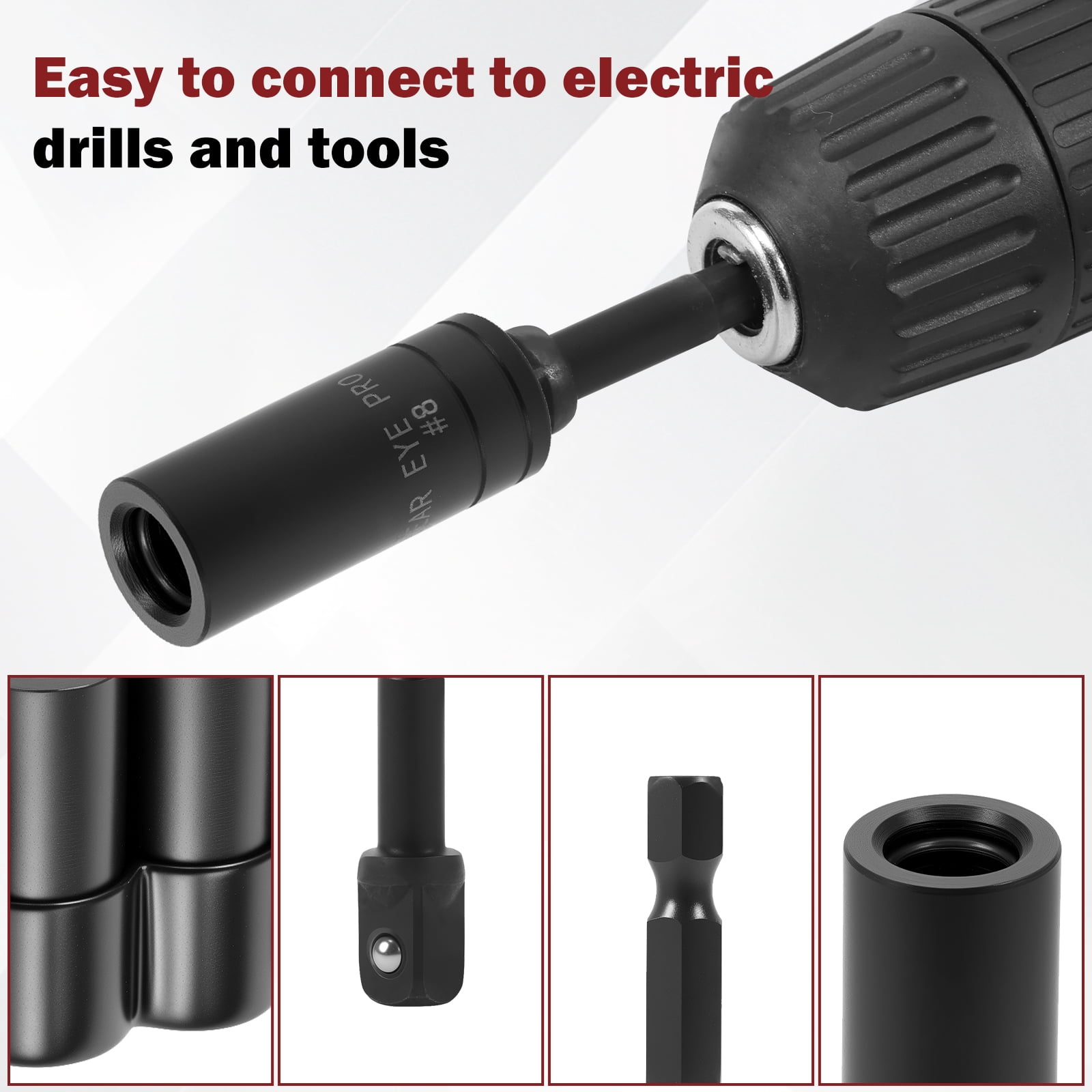 Ikoopy 8Pcs Tap Socket Set 1/4 Inch and 3/8 Inch Drive Tap Holder Socket Kit with Socket Holder for Tight Space Fractional MCTI Standard