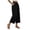 Black, variant on Liweisiy Women's Solid Color Palazzo Linen Capri Pants Elastic Waist Wide Leg Baggy Breathable Pants Summer Casual Daily Pants With Pockets White M