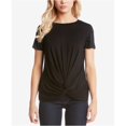 thumbnail image 1 of Karen Kane - Blusa para mujer con parte delantera torcida, color negro, pequeña Karen Kane Pull-over, 1 of 1