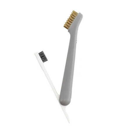 

Kitchen Gas Range Cleaning Brush Durable Metal Brush Head for Dish Sink Pan Pot Washing Opp Bag Packaging Grey
