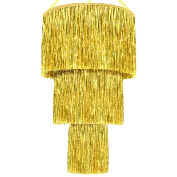 KatchOn, Gold Tinsel Chandelier Party Decor - 20 Inch | Gold Chandelier for New Years Eve Ceiling Decorations | New Years Decorations, Gold Disco Party Decoration, New Years Eve Party Supplies 2026