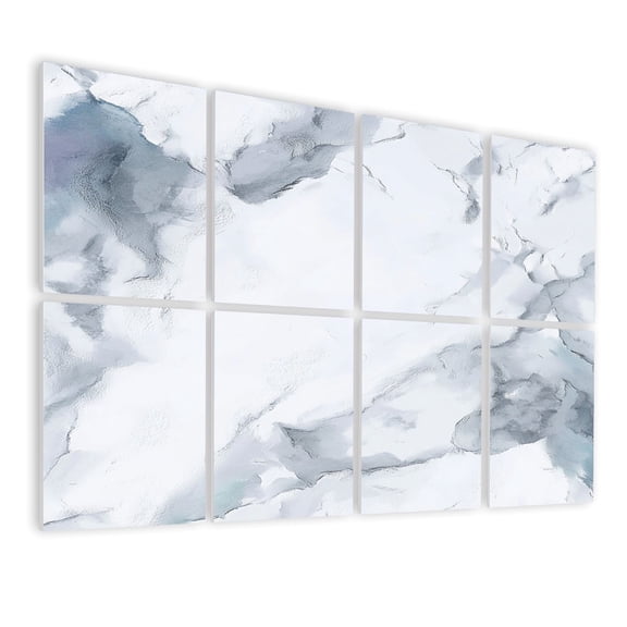 Marble 8 Pack Art Acoustic Panels Sound Absorbing Grey Marble Light Tile Slate White Marble Watercolor Decorative Soundproof Wall Panels Self Adhesive for Nursery Game Room Bedroom 48"x32"