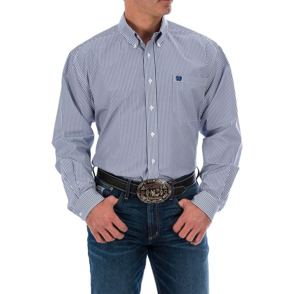 Camisa Cinch Tencel Clásica de Manga Larga Azul Real