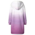 thumbnail image 3 of Lindreshi Womens Fall Fashion Jackets with Hood Women's Gradient Loose Long Sleeve Hoodie Sweater Top Long Coat, 3 of 5