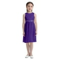 thumbnail image 3 of inhzoy Kids Girls Lace Chiffon Flower Girls Dress Bowknot Back Sleeveless Sequined Wedding Birthday Party Princess Gowns,Sizes 2-16 Purple 10, 3 of 8