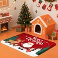 thumbnail image 6 of 3PCS Kitchen Mat set, Welcome Door Flannel Rug,Home Decor for Front Door,Kitchen, Bathroom, Merry Christmas Santa Claus Reindeer ,Great gift for Family and Friends., 6 of 9
