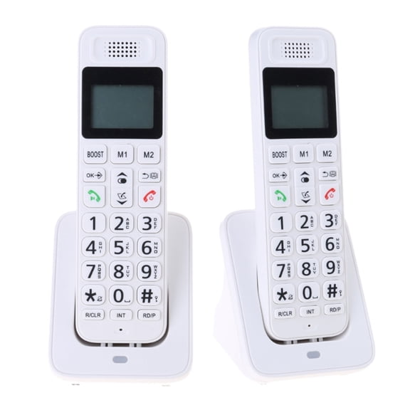 1Set Home Telephone 2 Handset Cordless Phone with Large LCD Display and Quick Dialing Function Efficient Communication