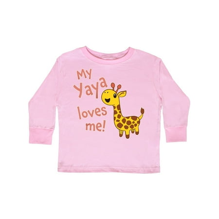 

Inktastic My Yaya Loves me- cute giraffe Gift Toddler Boy or Toddler Girl Long Sleeve T-Shirt