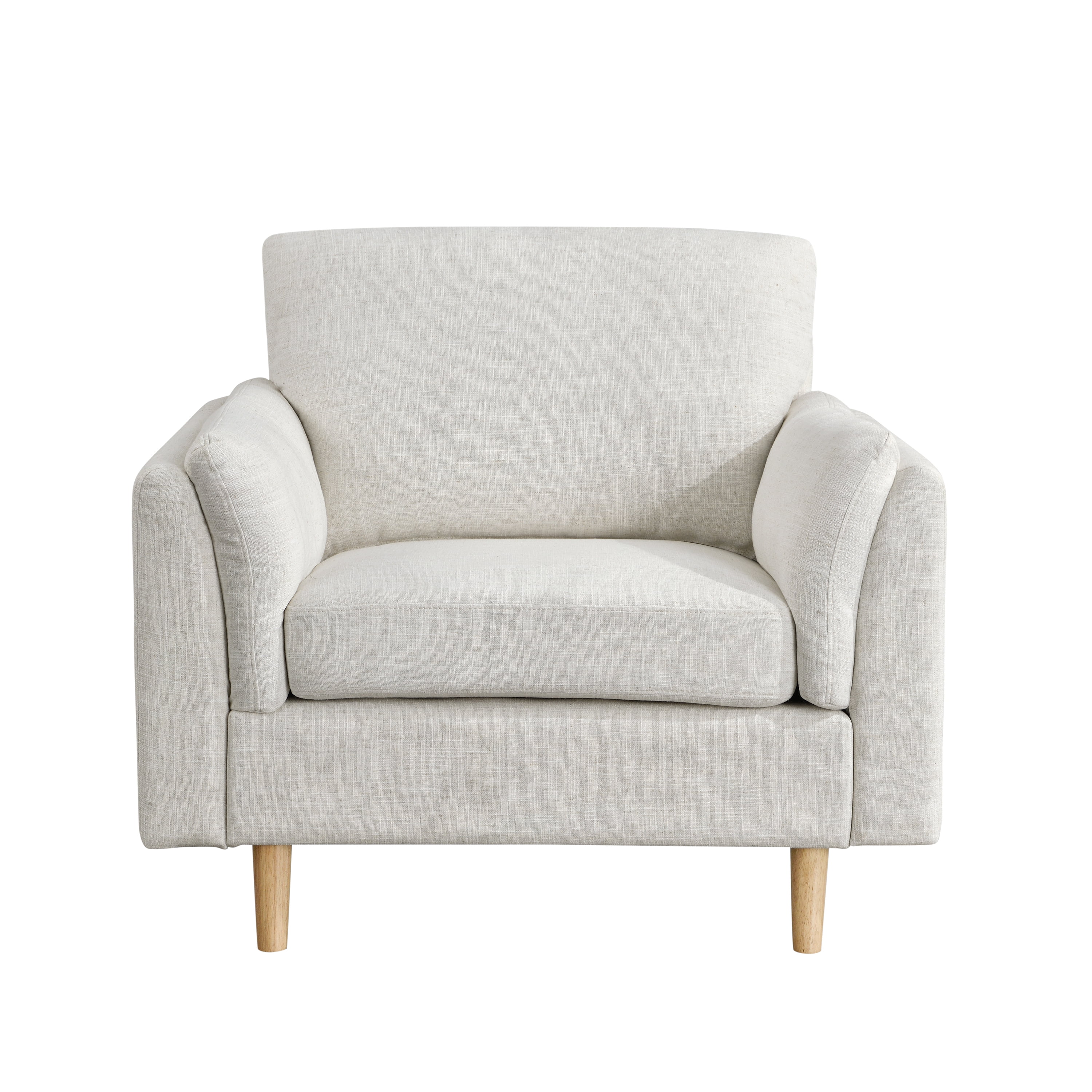 Studio Living Stockholm Modern Accent Chair, Cream Woven Fabric