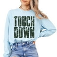 thumbnail image 2 of Touch Down Block Distressed - Women's Garment Dyed Long Sleeve Graphic T-Shirt, 2 of 8