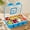 Blue, variant on Stainless Steel Divided Serving Tray with Lid and Handle, Large 8-Compartment Snack Box for Fruit, Veggies, Candy, Travel, Party, Picnic
