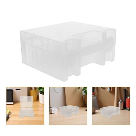 Uonlytech Plastic Aa and Aaa Battery Storage Box with Clear Lid Multi Compartment Organizer for Home and Travel