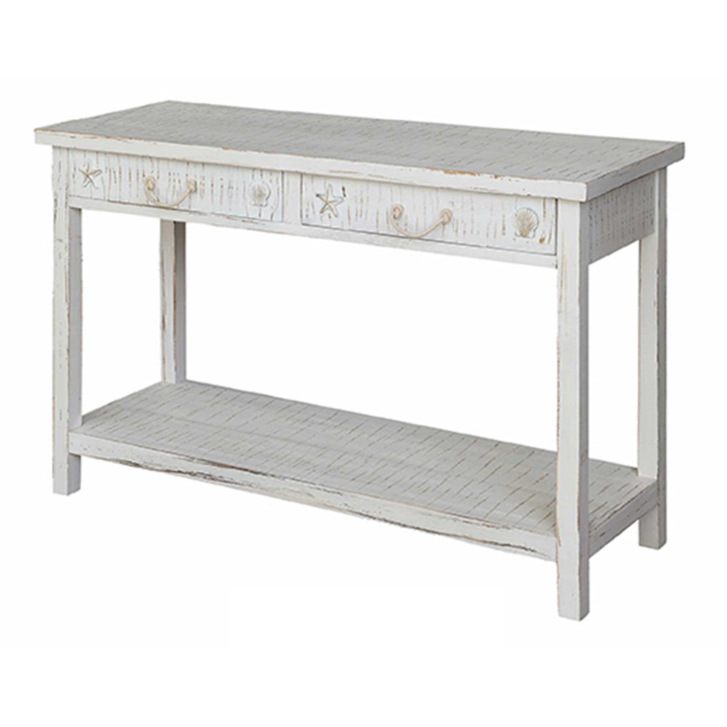 Seaside White Coastal Console Table