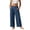 Blue, variant on Breathable Wide Leg Linen Trousers with Elastic Waist Pockets for Women Casual Comfortable Boho Chic Pants Travel Beach Outfit Versatile Day to Night Wear(Red,2XL)