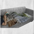 thumbnail image 6 of Prehistoric Country Soft Flannel Fleece Blanket, Retro Neglected Old Farmhouse Rustic Wooden Door and Window Rural, Cozy Plush for Indoor and Outdoor Use, 50" x 60", Brown Green Grey, by Ambesonne, 6 of 6
