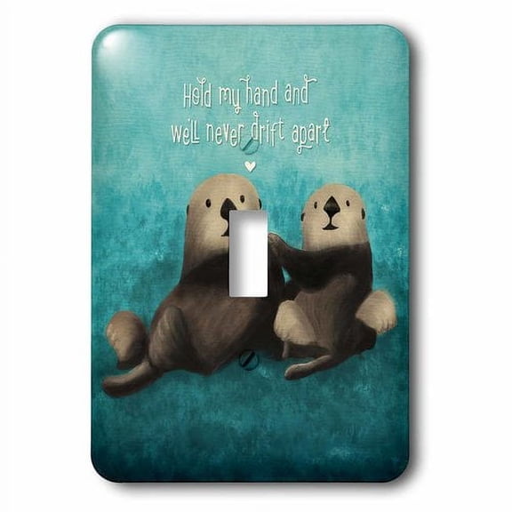 3dRose, Two sea otters holding hands in the ocean, single toggle switch