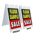 thumbnail image 2 of A-frame Sidewalk Floor Sample Sale 24" x 36" Double Sided A-Frame Sidewalk Sign, Includes 2 Plastic Inserts | Foldable Portable White Signicade Sandwich Board Signs, 2 of 5
