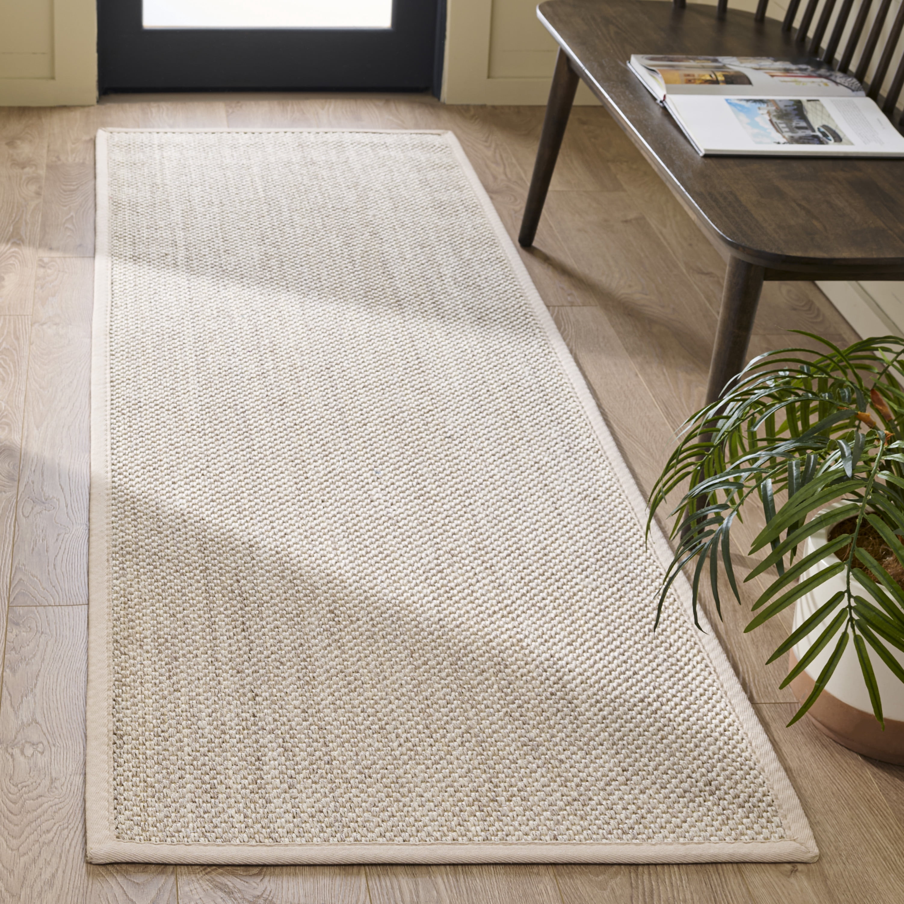 Safavieh Natural Fiber Kentigern Solid Runner Rug, Marble/Beige, 3' x 6'