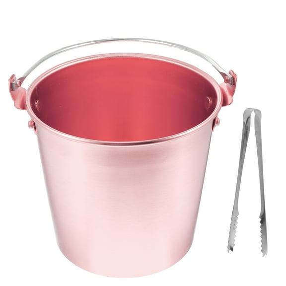 1Pc Fried Chicken Bucket Aluminum Ice Cooler Bar Ice Bucket Ice Tong Snack Container