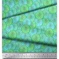 thumbnail image 2 of Soimoi Green Viscose Chiffon Fabric Lemon Slice Vegetable Decor Fabric Printed Yard 42 Inch Wide, 2 of 3