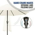 thumbnail image 5 of BEZT 9 ft Outdoor Market 8 Steel Ribs Umbrella Poolside Table Sun Shade w/Crank,Beige, 5 of 9