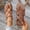 Brown, variant on Women's Flat Sandals Round Toe Toe Post Back Elastic Strap Woven Summer Beach Vacation Shoes