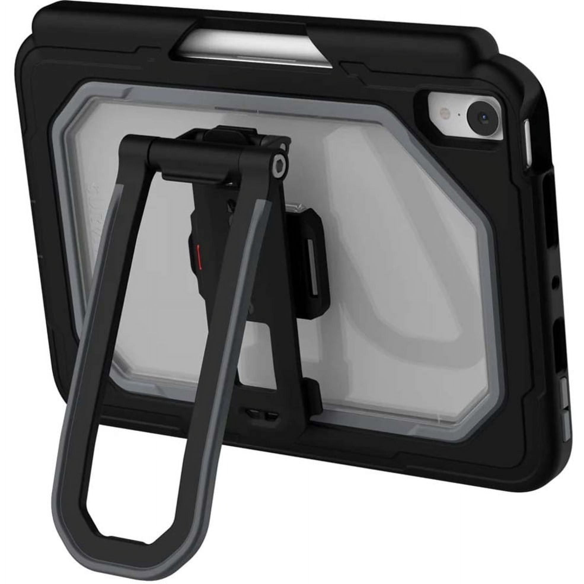 Survivor All-Terrain Rugged Carrying Case Apple iPad mini (6th Generation) Tablet, Apple Pencil (2nd Generation), Stylus - 3X Military Grade Protection with Kickstand + Pencil Holder -Black