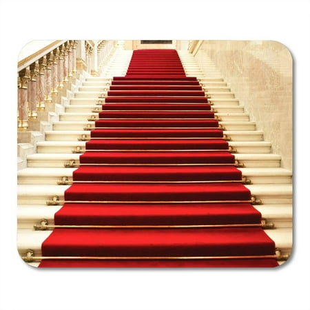 KDAGR Staircase White Entrance Red Carpet Stairs in Luxury Interior Mousepad Mouse Pad Mouse Mat 9x10