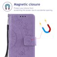 thumbnail image 3 of Allytech Embossed Mandala PU Leather Case for iPhone 13 2021(6.1"), Slim Soft TPU Bumper Anti-Scratch Flip Kickstand Detachable Lanyard Wallet Protective Case for iPhone 13, Purple, 3 of 6