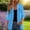 Blue, variant on Women Solid Chiffon Lightweight Duster Coat in V Neck Cutting for Daily Leisure Outer Matching
