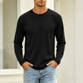 thumbnail image 2 of ZRGHAOYLQ Men's Long Sleeve Lounge Pajama Lightweight Quick Dry Lightweight Casual Tee Shirts Breathable Comfortable Crewneck Tops, 2 of 9